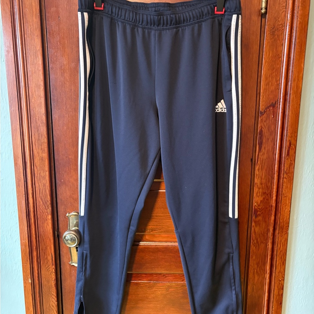 BIG AND TALL! Adidas Dark Blue Joggers with White Stripes
